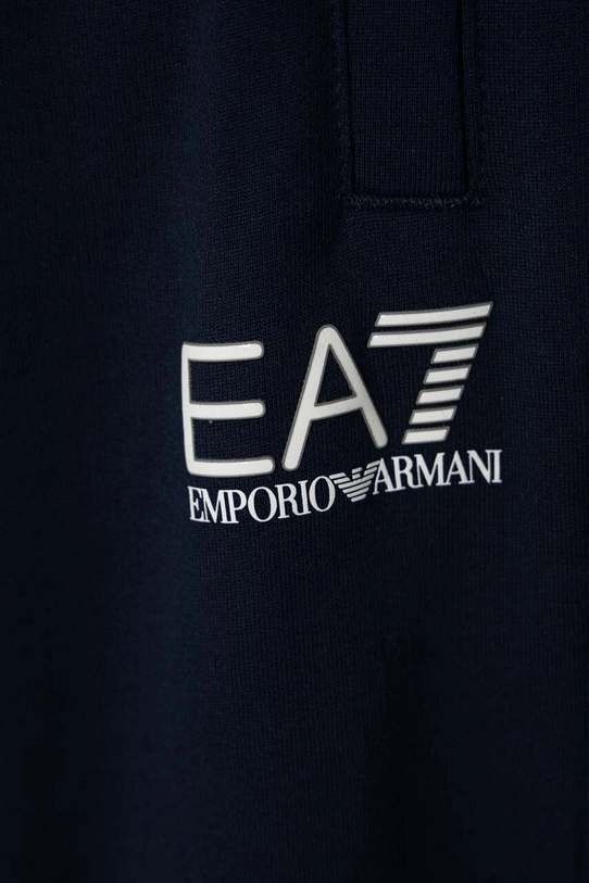 Chłopiec EA7 Emporio Armani spodnie dresowe bawełniane dziecięce 8NBP51.BJ05Z granatowy