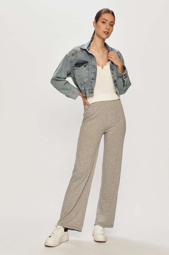 Pieces Spodnie 17080434 szary AA00