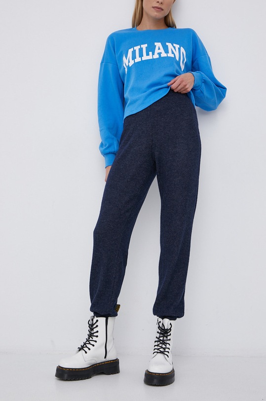 Pieces Spodnie z elastanem granatowy 17115149