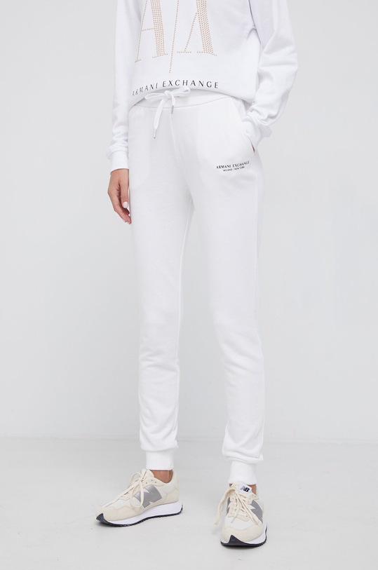 Armani Exchange - Hlače pletivo bijela 8NYPBA.YJE5Z.NOS