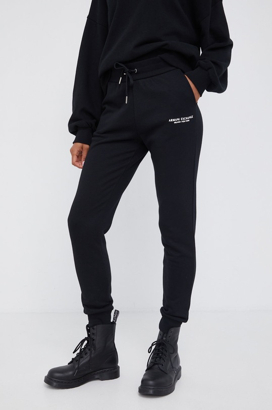 Armani Exchange - Spodnie 8NYPBA.YJE5Z.NOS bawełna czarny 8NYPBA.YJE5Z.NOS