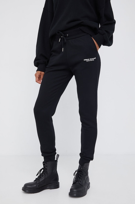 Armani Exchange - Spodnie 8NYPBA.YJE5Z.NOS bawełna czarny 8NYPBA.YJE5Z.NOS