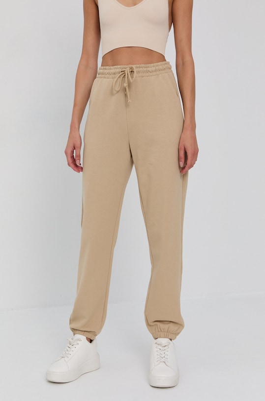 Vero Moda Spodnie dzianina beżowy 10252961.WhitePeppe