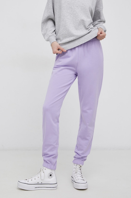 Only - Spodnie dzianina fioletowy 15241104.Lavender