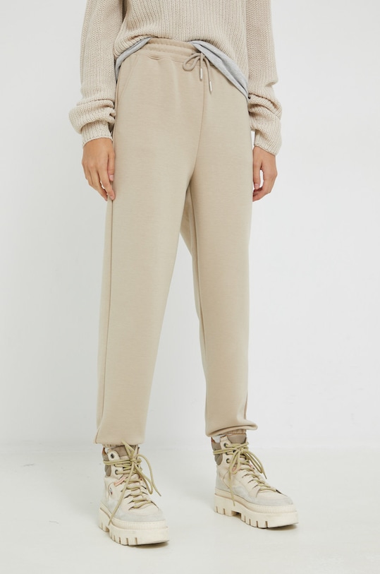 Only spodnie dresowe dzianina beżowy 15280354.Humus