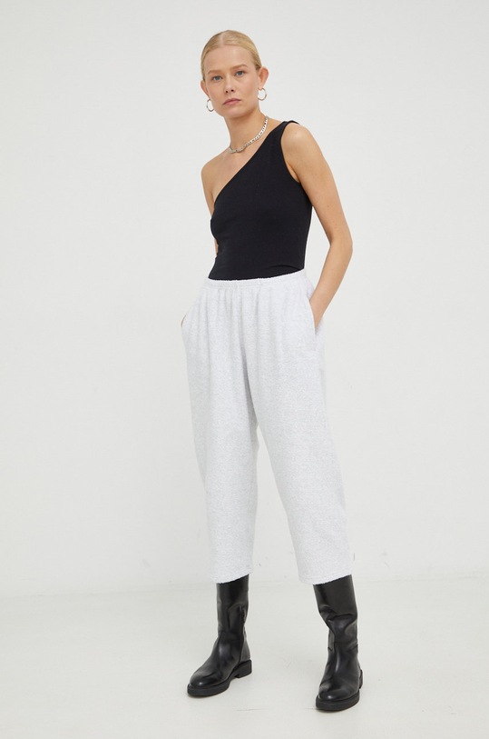 American Vintage spodnie dresowe bawełniane BOBY05A szary AA00