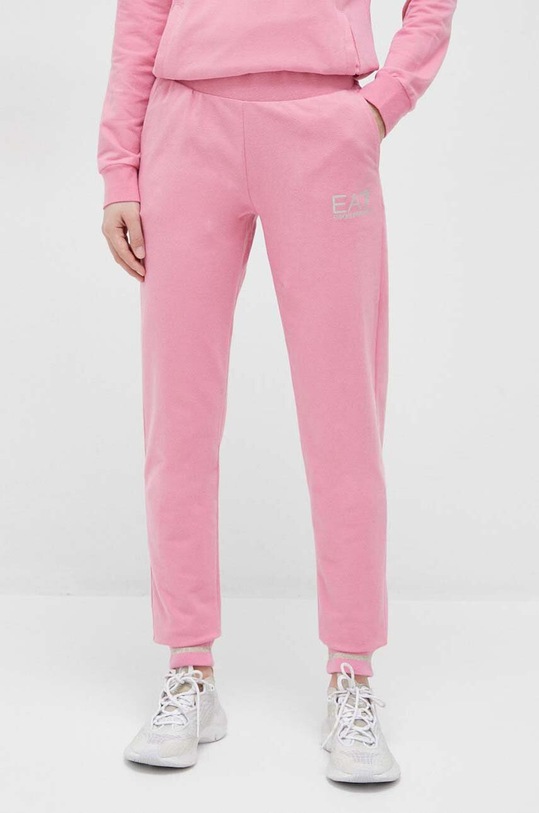 EA7 Emporio Armani spodnie dresowe z elastanem różowy 8NTP67.TJCQZ.NOS