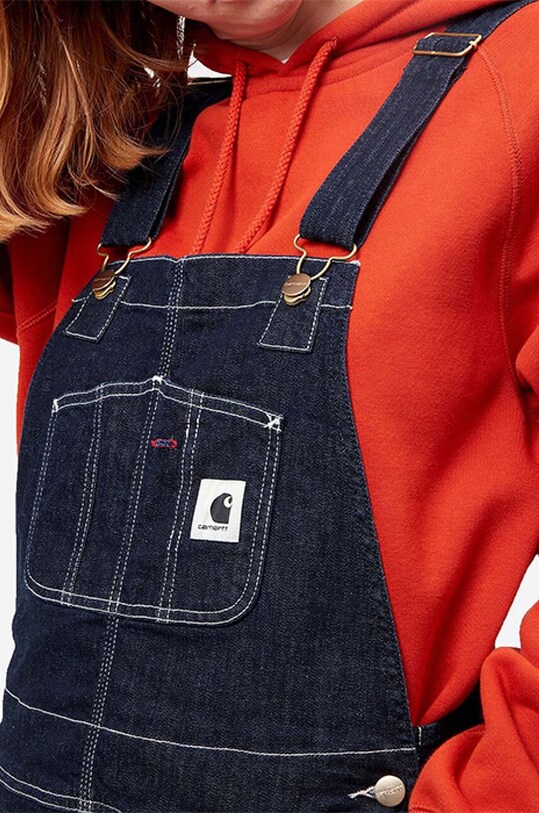 Rifľové nohavice na traky Carhartt WIP W Bib Overall I028638 BLUE STONE I028638.