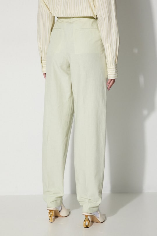 Oblečenie Nohavice s prímesou ľanu Wood Wood Courtney Mini Stripe Trousers 12211600-5291 PASTEL GREEN 12211600.5291 zelená