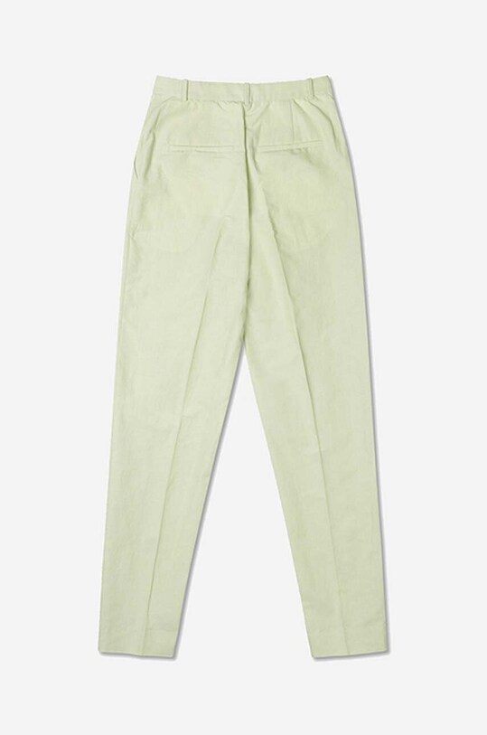 Wood Wood spodnie z domieszką lnu Courtney Mini Stripe Trousers zielony 12211600.5291