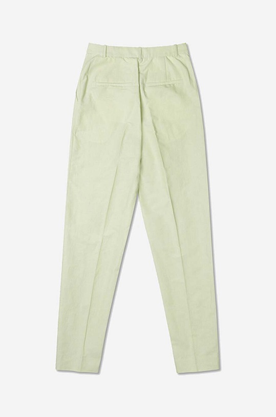 Wood Wood pantaloni in lino misto Courtney Mini Stripe Trousers verde 12211600.5291