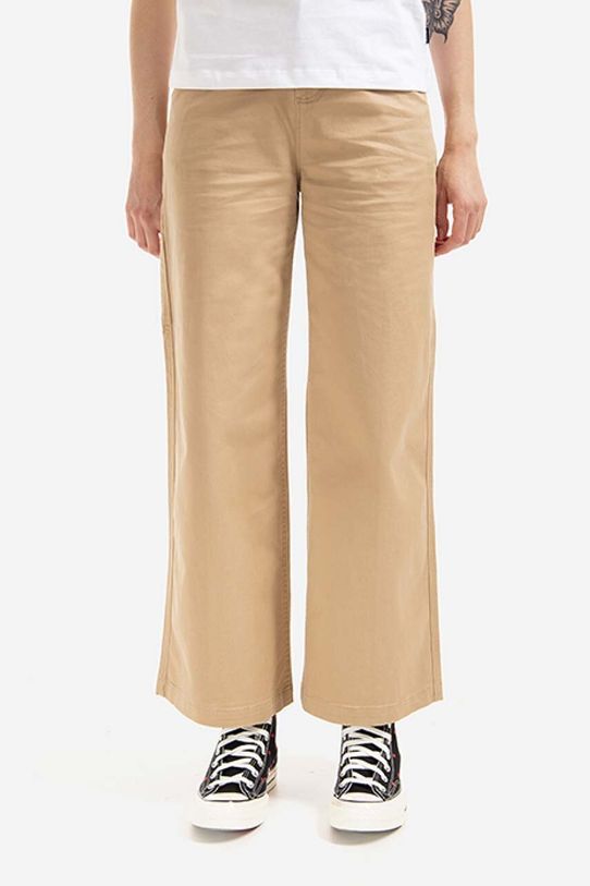 Converse spodnie Wide Leg Carpenter z elastanem brązowy 10022968.A02