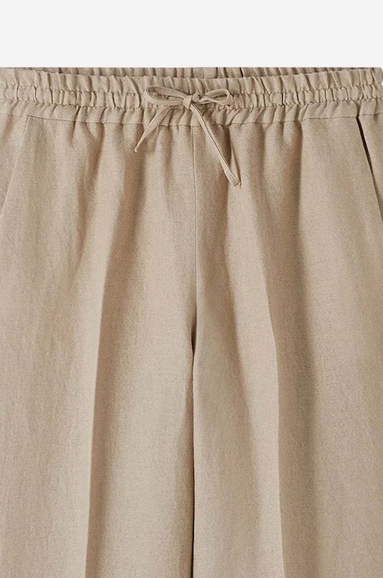 Ľanové nohavice A.P.C. Pantalon Carlota LIAEO.F08426 béžová AA00