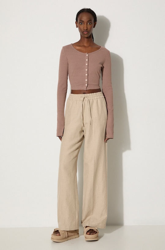 A.P.C. linen trousers Pantalon Carlota LIAEO.F08426 beige AA00