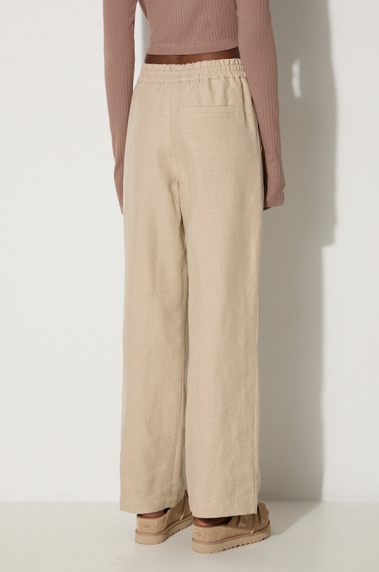 Clothing A.P.C. linen trousers Pantalon Carlota LIAEO.F08426 beige