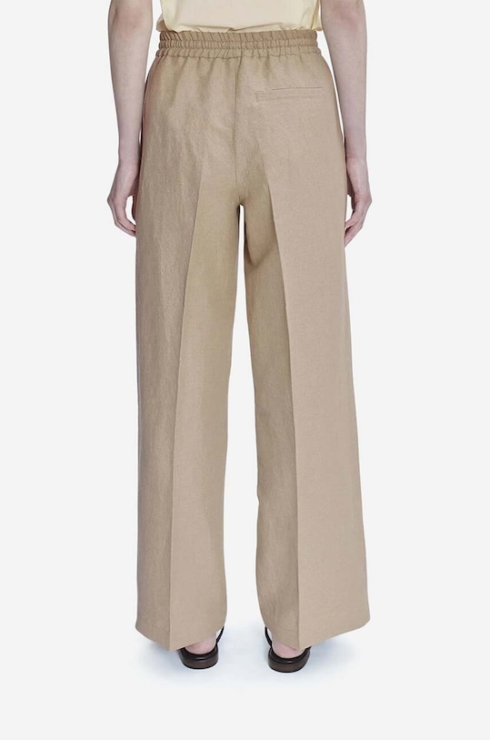 Ľanové nohavice A.P.C. Pantalon Carlota béžová LIAEO.F08426