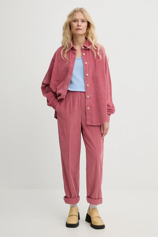 American Vintage spodnie sztruksowe PADO137 różowy AA00