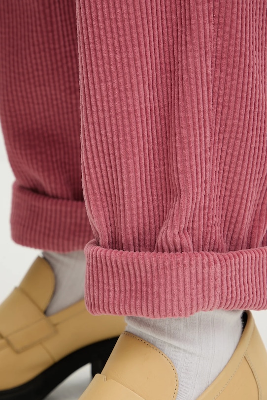 American Vintage spodnie sztruksowe różowy PADO137