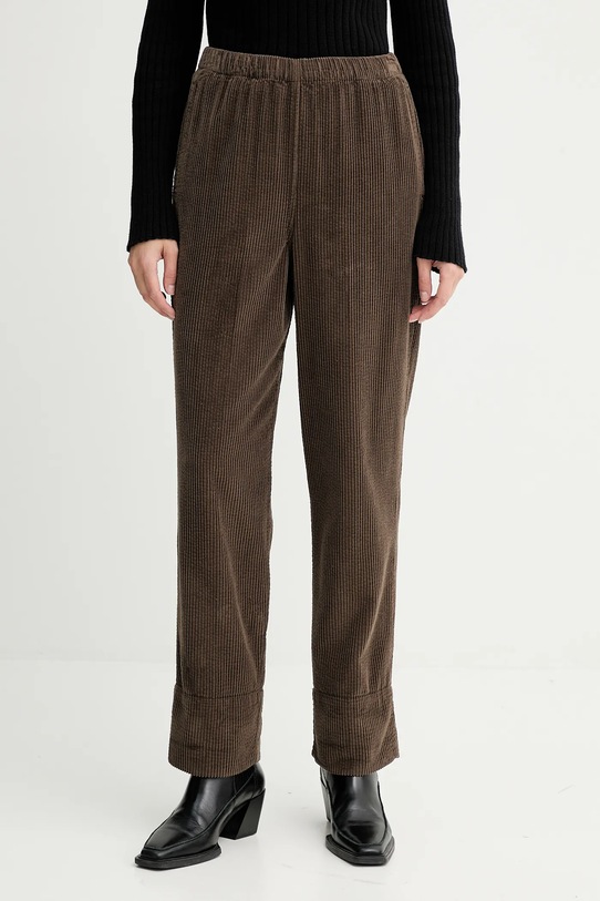 Вельветові штани American Vintage бавовна коричневий PADO137