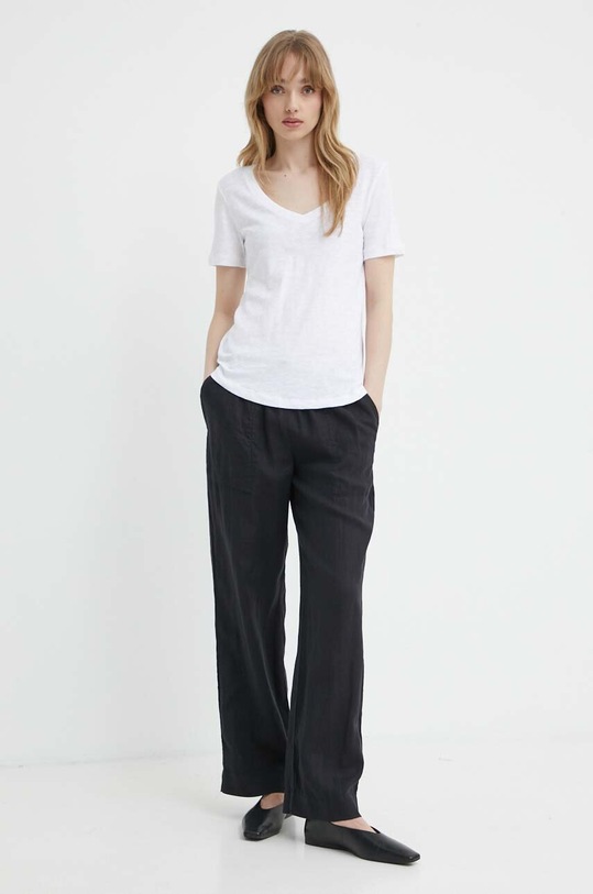 Marc O'Polo spodnie lniane M04028210381 czarny AA00