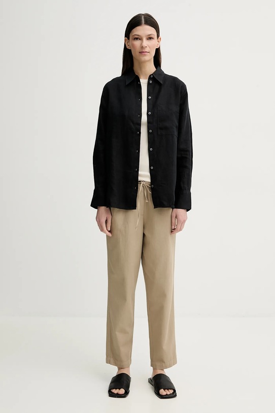 Marc O'Polo spodnie z domieszką lnu M03134010073 beżowy AA00