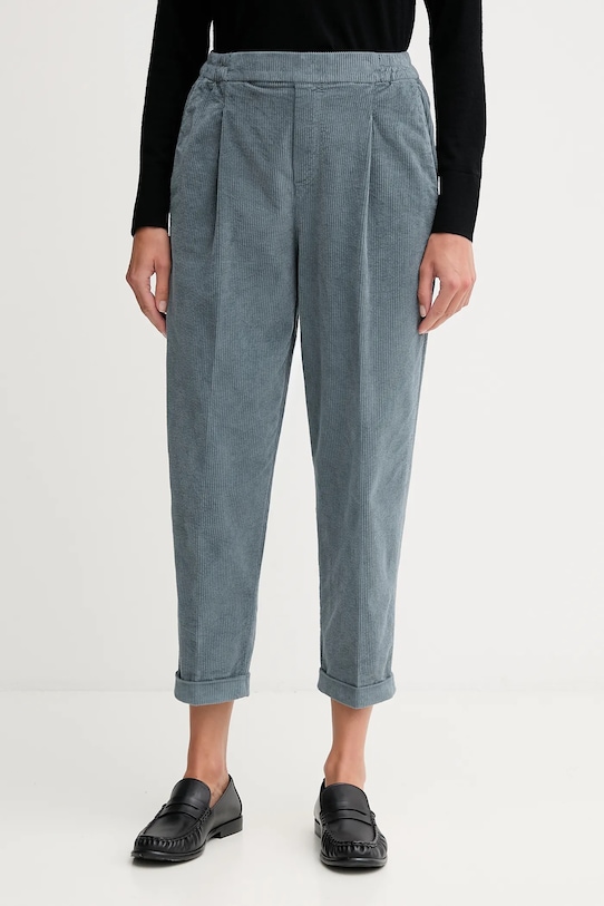 United Colors of Benetton spodnie sztruksowe z elastanem niebieski 4HA2556K4