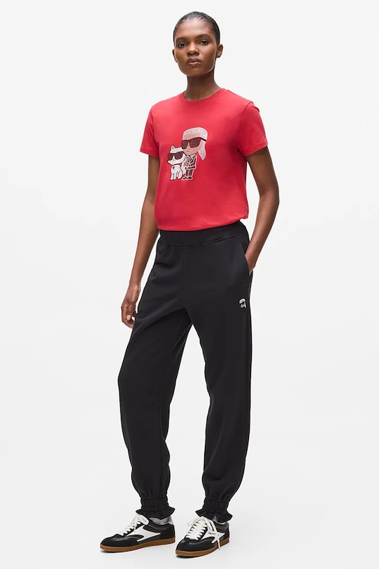 Odzież Karl Lagerfeld spodnie dresowe IKON A4W10099 czarny