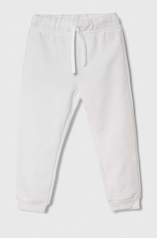 United Colors of Benetton pantaloni de trening din bumbac pentru copii bumbac alb 3J70GF01N.P.NOS