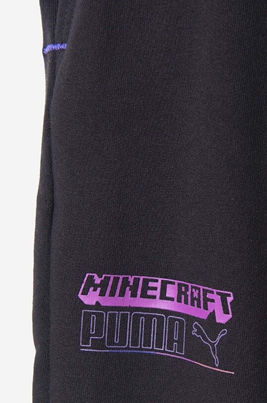 Puma pantaloni de trening din bumbac pentru copii x Minecraft 670364.01 negru