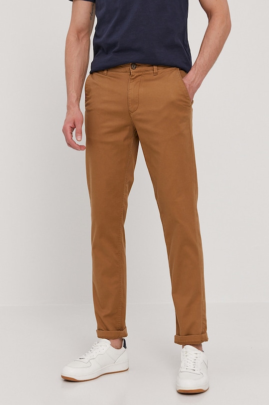 Selected Homme Spodnie z elastanem brązowy 16074057