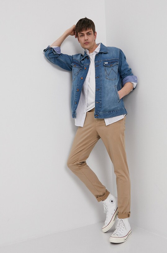 Jack & Jones Spodnie z elastanem beżowy 12186479