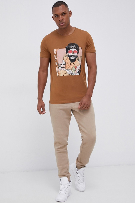 Jack & Jones Spodnie 12195726 beżowy AA00