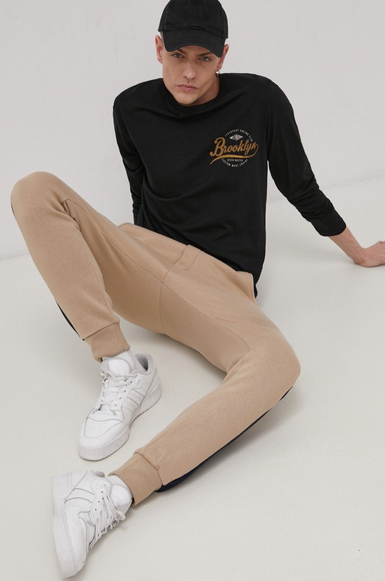 Jack & Jones Spodnie wzorzyste beżowy 12197199.Crockery