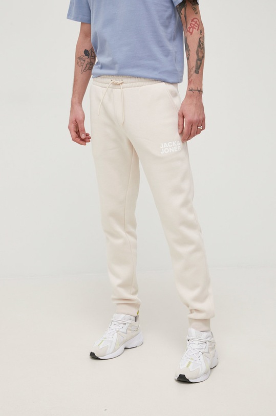 Брюки Jack & Jones трикотаж бежевый 12178421.Moonbeam