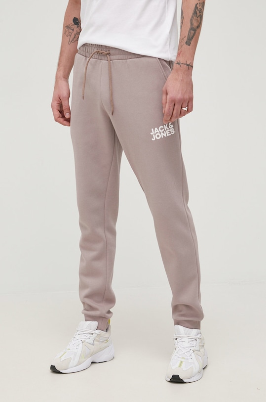 Kalhoty Jack & Jones pletenina béžová 12178421.Fungi