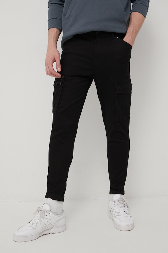 Kalhoty Jack & Jones látka černá 12194240.Black