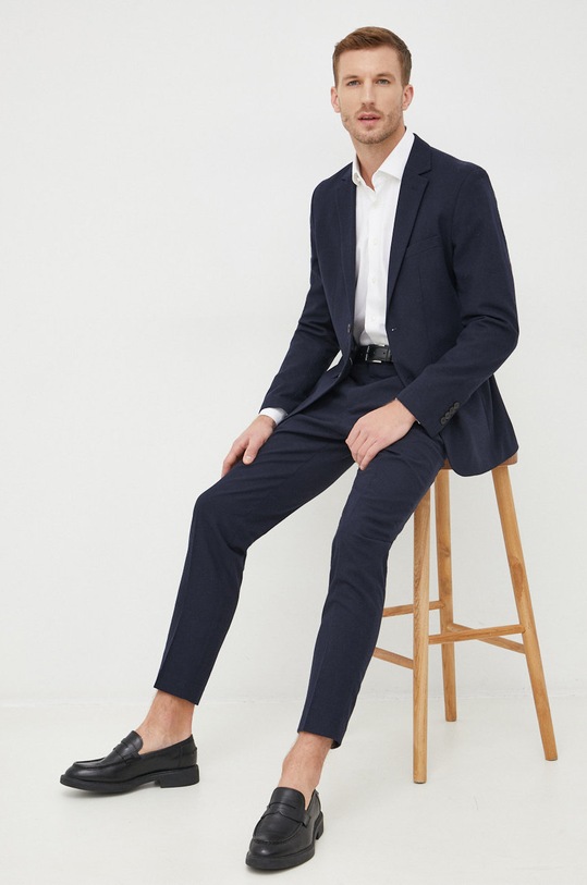 Selected Homme pantaloni din lana 16085276.NavyBlazer bleumarin AA00