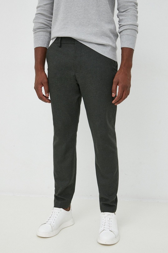 Selected Homme pantaloni din lana drept verde 16085276.ForestNigh