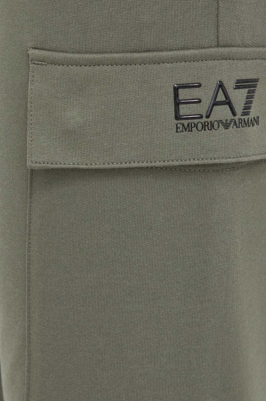 EA7 Emporio Armani spodnie dresowe bawełniane zielony 8NPP59.PJ05Z