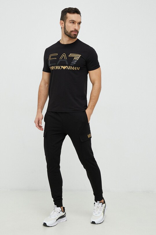 Бавовняні спортивні штани EA7 Emporio Armani 8NPP59.PJ05Z чорний SS24