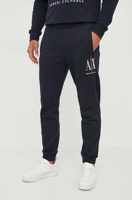Хлопковые спортивные штаны Armani Exchange 8NZPPQ.ZJ1ZZ.NOS тёмно-синий AA00