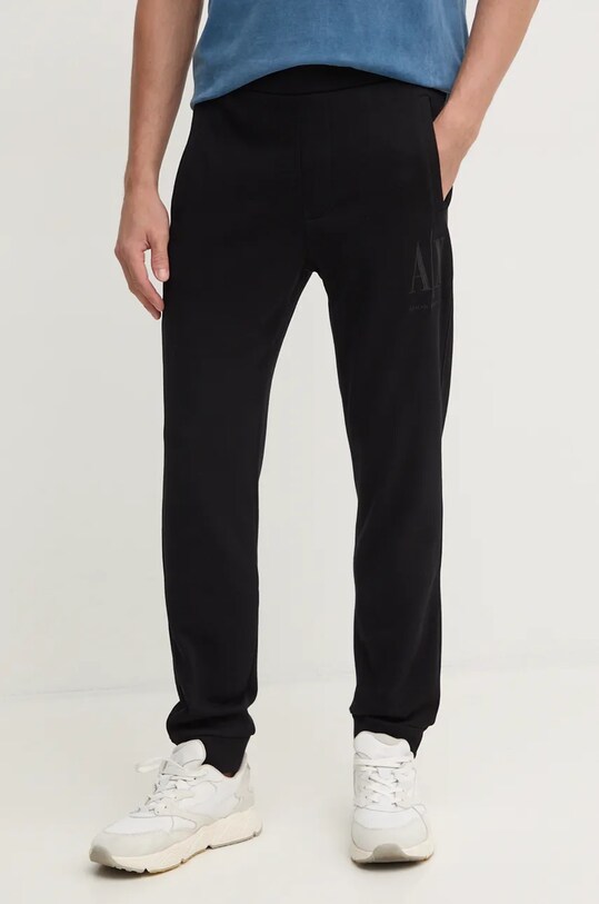Хлопковые спортивные штаны Armani Exchange аппликация чёрный 8NZPPQ.ZJ1ZZ.NOS