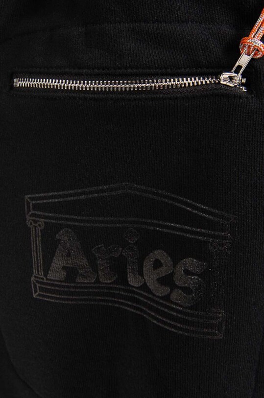 Aries spodnie dresowe bawełniane Premium Temple czarny AR30000