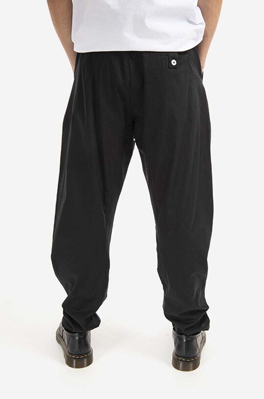 Îmbrăcăminte Tom Wood pantaloni de bumbac Purth Pant Rigato 22223.979 negru