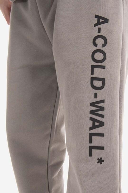 A-COLD-WALL* spodnie dresowe bawełniane Essential Logo szary ACWMB096