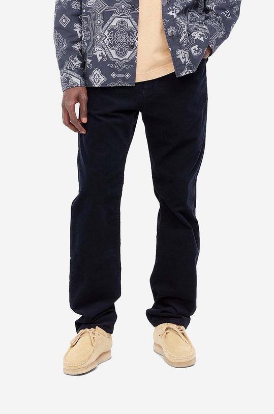 Carhartt WIP corduroy trousers Pontiac Pant cotton navy I030768.