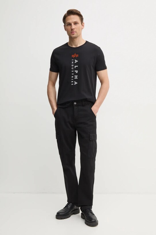 Alpha Industries pantaloni de bumbac Agent Pant 158205.03 negru AA00