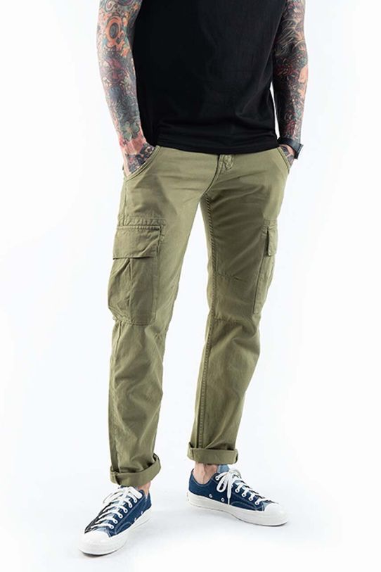 Pamučne hlače Alpha Industries Agent Pant pamuk zelena 158205.11