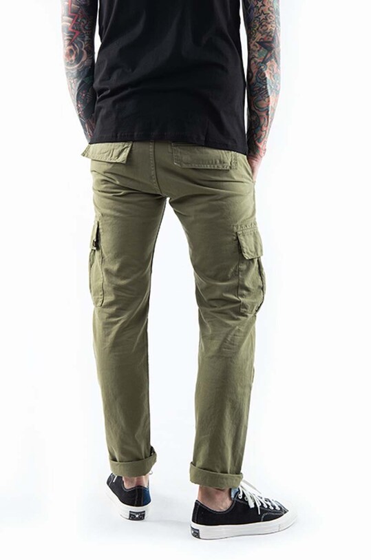 Pamučne hlače Alpha Industries Agent Pant 158205.11 zelena SS24