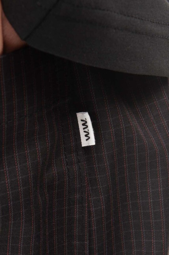 Wood Wood spodnie bawełniane Stanley Crispy Check Trousers czarny 12235008.5274